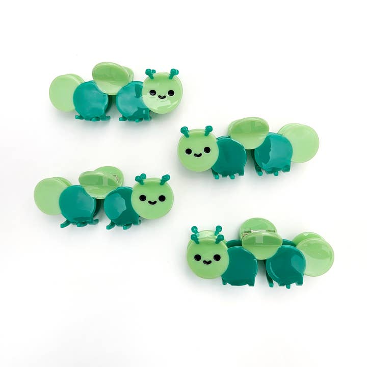 Green Caterpillar hair clip for wholesale by These Things