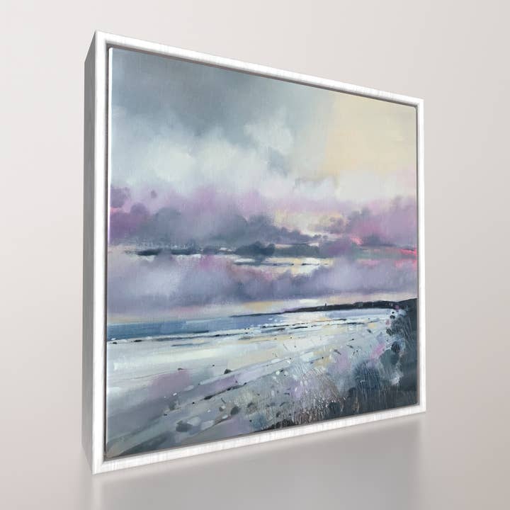 "Alba, West Sands, St Andrews" - Stampa su Piastrella in Ceramica con Cornice per la vendita all'ingrosso da parte di Emma S Davis Artist