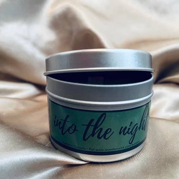 Into The Night 4oz Tin for wholesale by Brave Aurora Co.