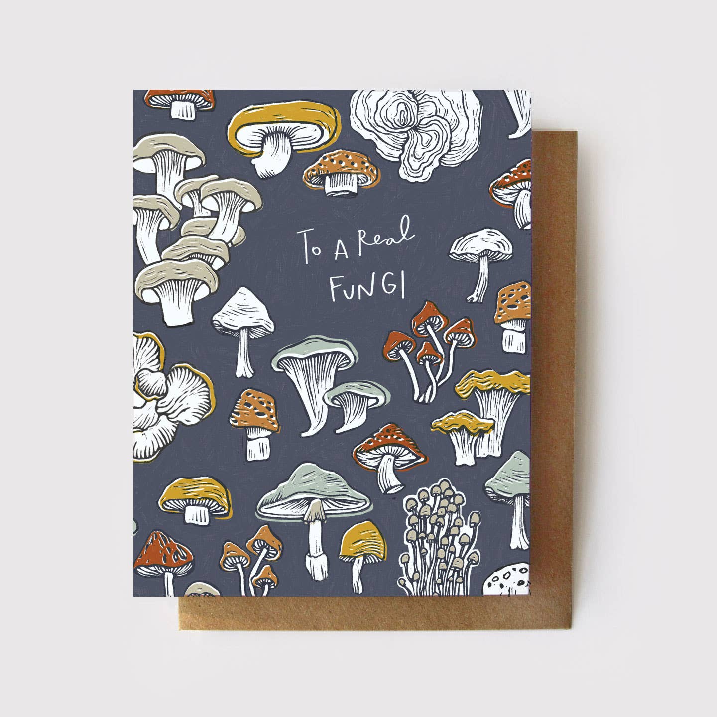 Root & Branch Paper Co. - Wholesale Everyday Greeting Card - To a Real Fungi Card - Mushroom Pun Greeting Card