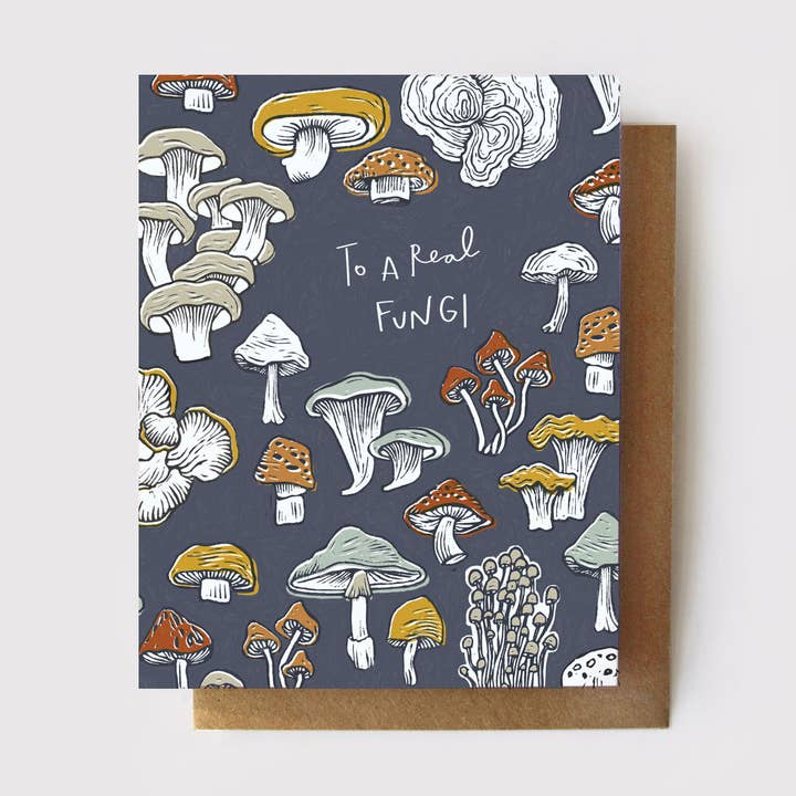 Root & Branch Paper Co. - Wholesale Everyday Greeting Card - To a Real Fungi Card - Mushroom Pun Greeting Card0