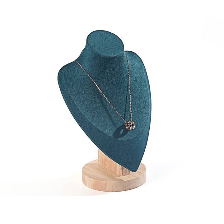 Zakka - Wholesale Jewelry Stand & Display - Velvet Green Neck Form Necklace Jewelry Display 3 Sizes 5
