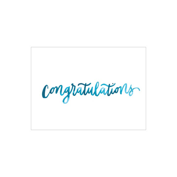Congratulations greeting card for wholesale by Katie Elizabeth Lettering