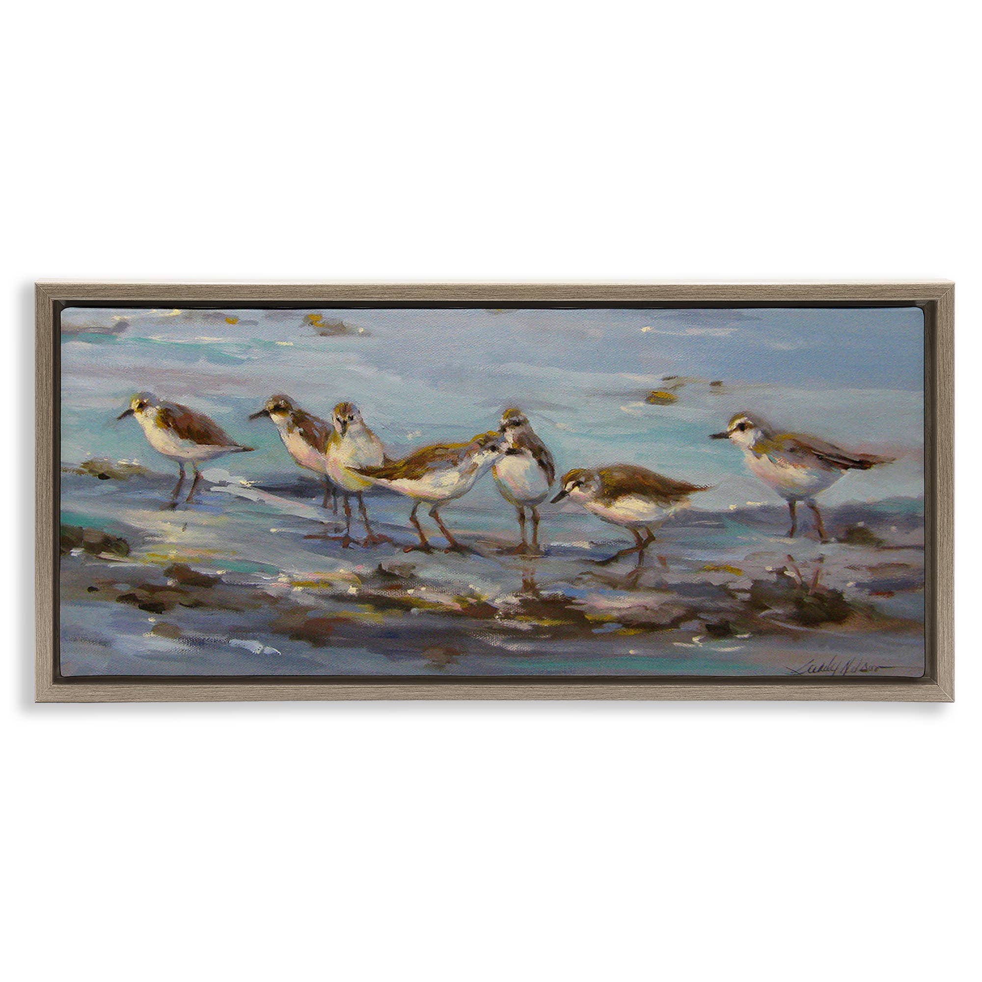 Stupell Industries - Wholesale Wall Sign - Sandpiper Flock on Shore - Framed Wall Art24