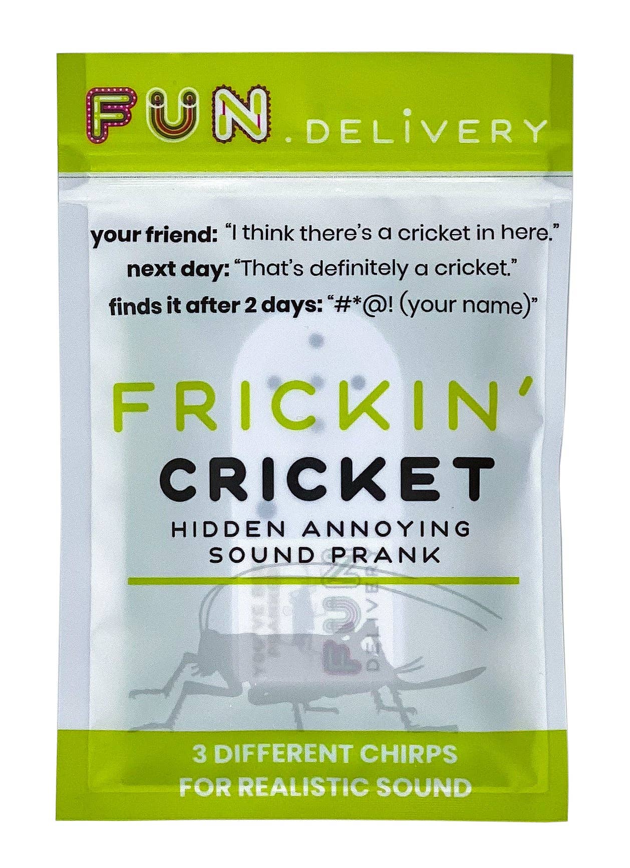 FUN.delivery - Wholesale Prank/Gag Gift - Frickin' Cricket: hidden annoying insect chirping prank sound4