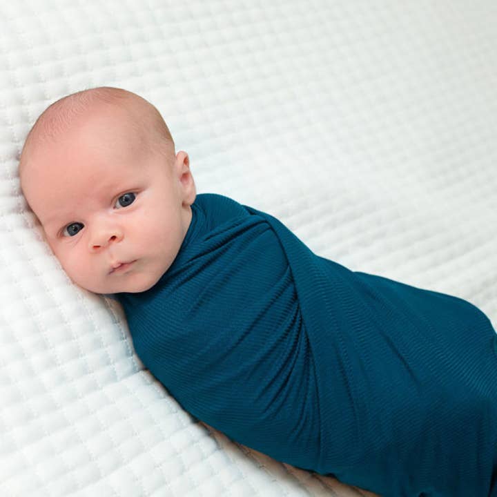 Dolly Lana - Wholesale Swaddle - Baby - Ribbed Swaddle Blanket - Jewel Blue1