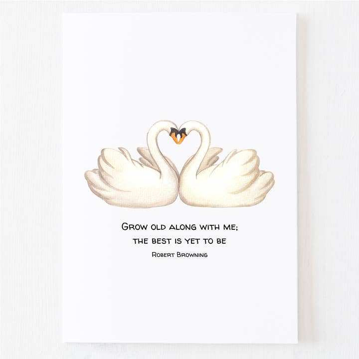 Swan Valentine Greeting Card - Love Note Card for wholesale by Mac and Mo Studio - Luxury Stationery and Greeting Cards