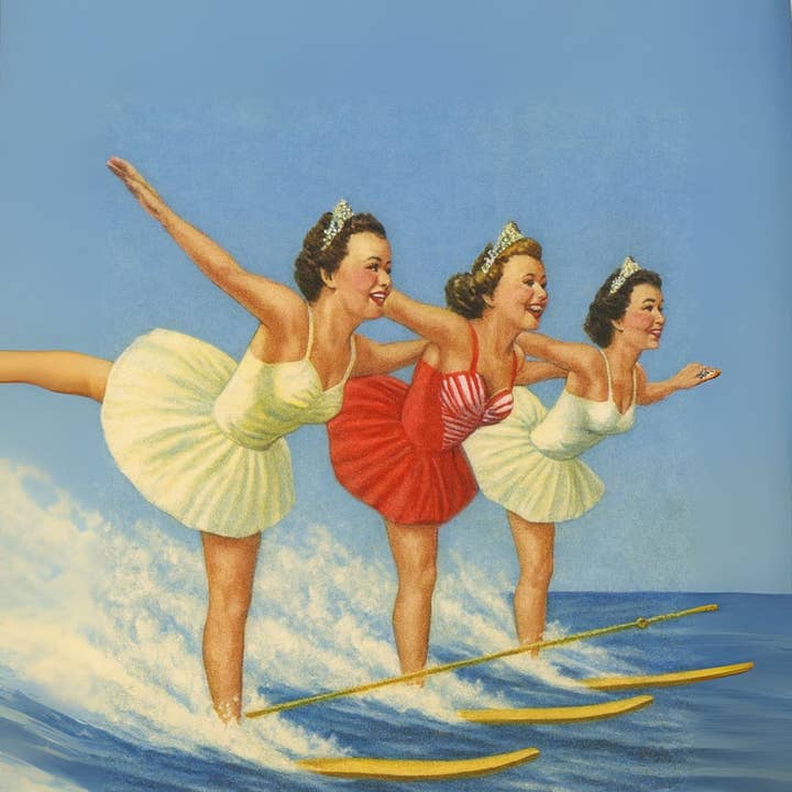 Vintage Female Water Skiers Print for wholesale by Gypsea Beach Club