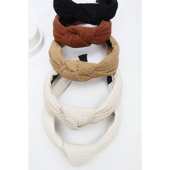 MIX COLOR Waffle Texture Knotted Headband for wholesale on Faire