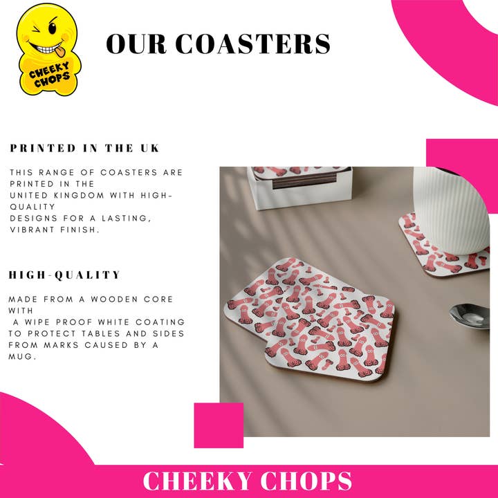 Cheeky Chops Cards & Wanky Candles - Venta al por mayor Posavasos - COASTER - Mierda obligatoria como regalo de inauguración de casa - COASTER12