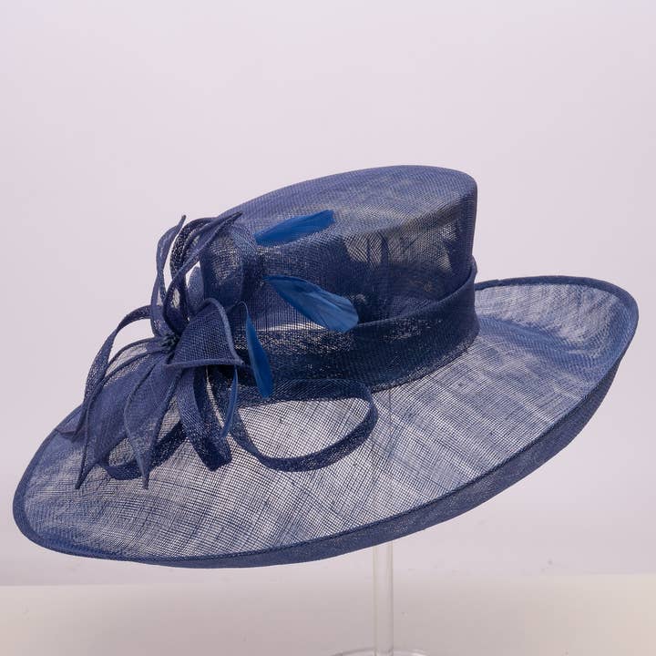 KaKyCo - Wholesale Fascinator Hat - Women's - 113038 | Side Sweep Sinamay Flower Feather Bow Sinamay Hats