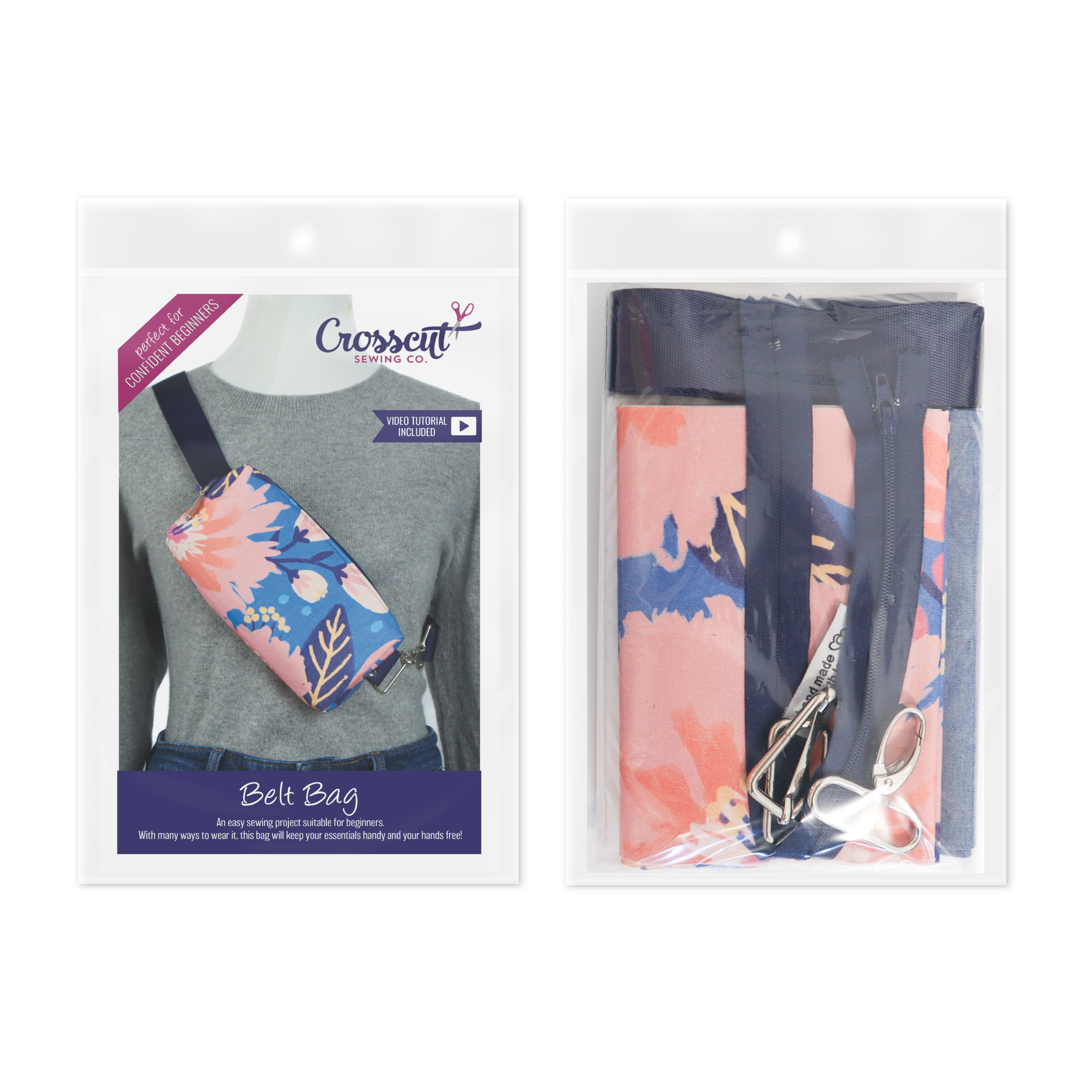 Crosscut Sewing Co. - Wholesale Belt Bag - Women's - Belt Bag Sewing Kit - Supplies, Printed Pattern and Video Tutorial41