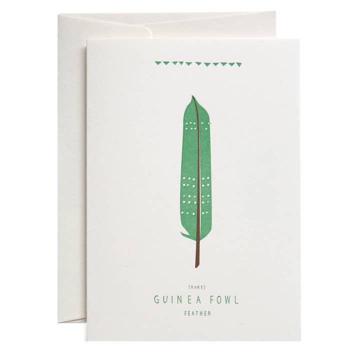 Carte de vœux en plumes de pintade pour la vente par pleased to meet GmbH