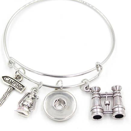 Bracelet - Bangle Camping Themed for Snap Jewelry for wholesale by Say It in A Snap Jewelry