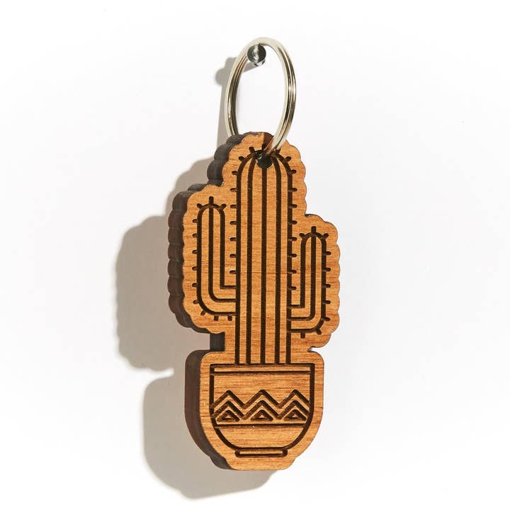 Porte-clés en bois de cactus pour la vente par Lucca