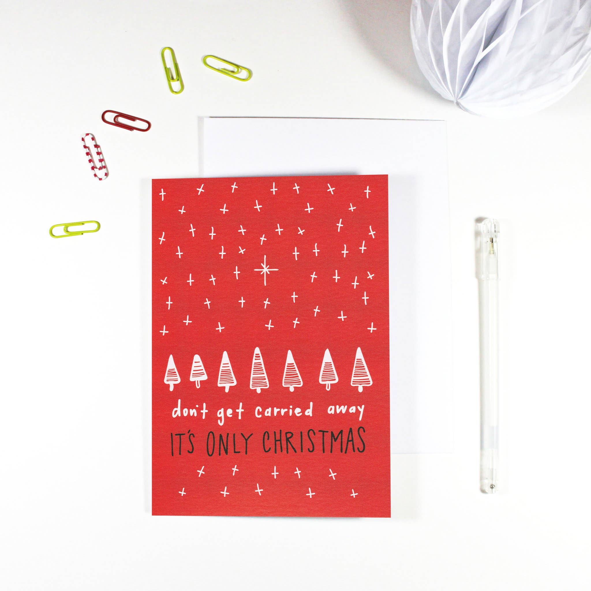 REMOVED BRAND - Wholesale Christmas Card - Don't Get Carried Away It's Christmas Card0