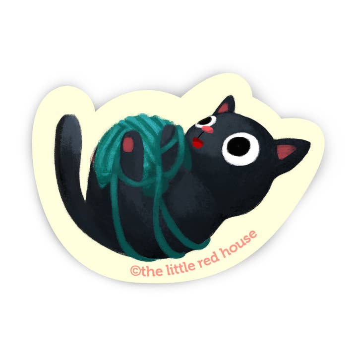 Adesivo in vinile con gatto nero per la vendita all'ingrosso da parte di The Little Red House