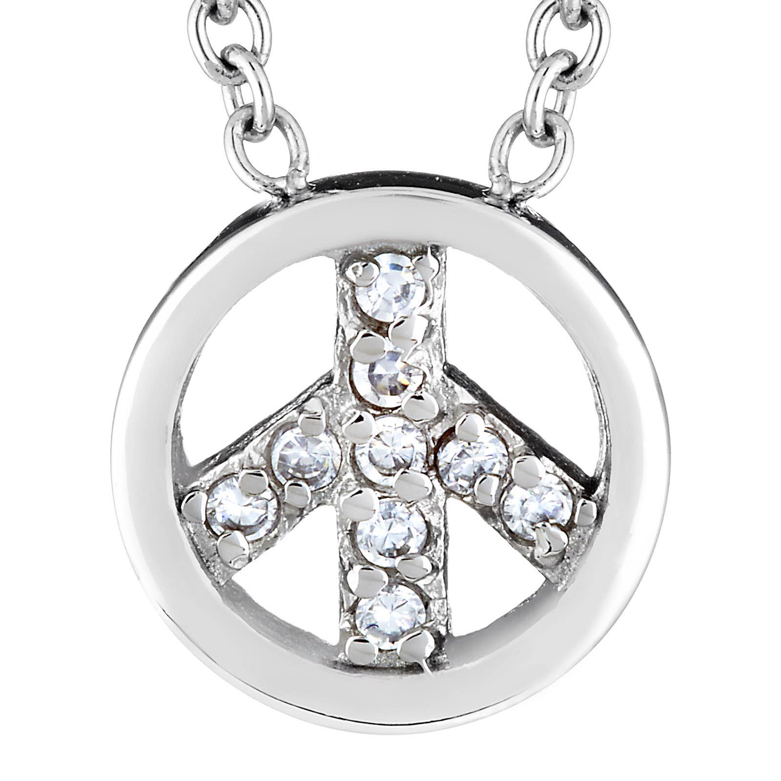 West Coast Jewelry - Wholesale Pendant/Charm Necklace - Elya Cubic Zirconia Peace Pendant Necklace0