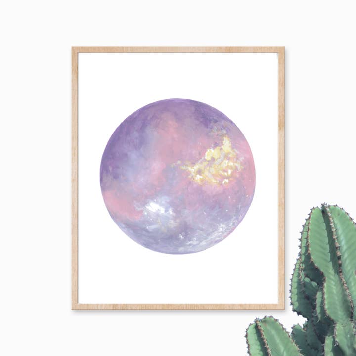 Lavender Moon Art Print 8X10 for wholesale by Katelyn Morse Art