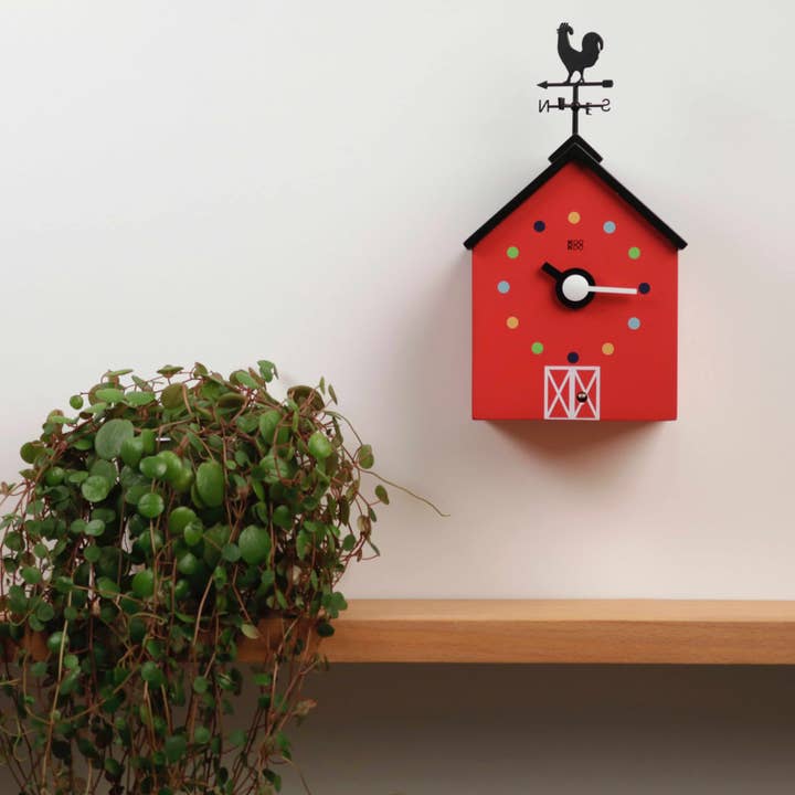 KooKoo GmbH - Wholesale Wall Clock - KOOKOO RedBarn, clock weathervane and animal voices