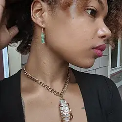 Farah Yazid Designs – wholesale Hängande örhängen – Koppar Grön Aventurine Dingla0