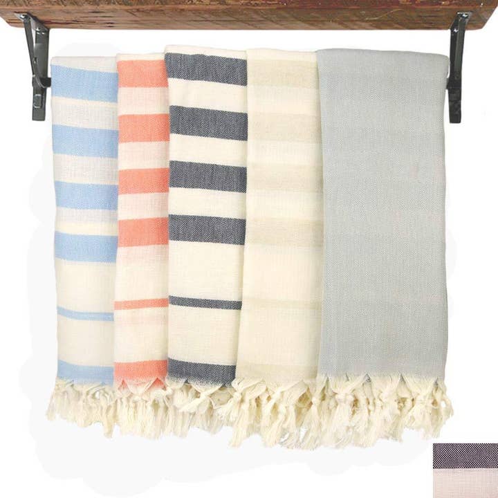 Enveloppe en lin en coton noir et naturel pour la vente par Hacienda Austin