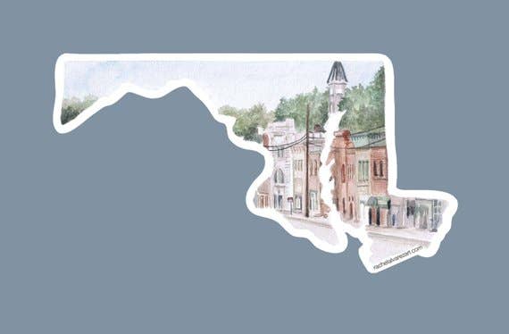 Rachel Alvarez Art - Wholesale Sticker - Elliott City Maryland Vinyl Decal Sticker - Large0