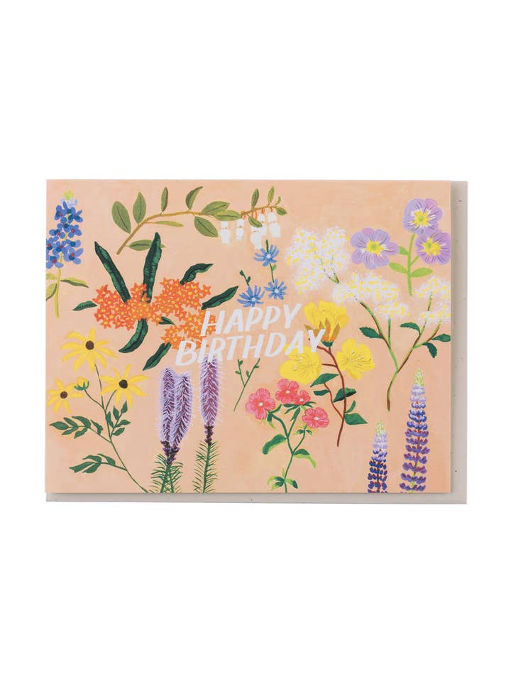 Pink Floral Birthday Card for wholesale by Small Adventure