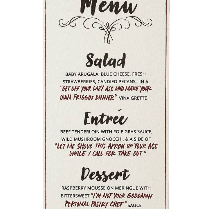 Get Feisty - Wholesale Place Card / Place Holder - Feisty Menu Card1
