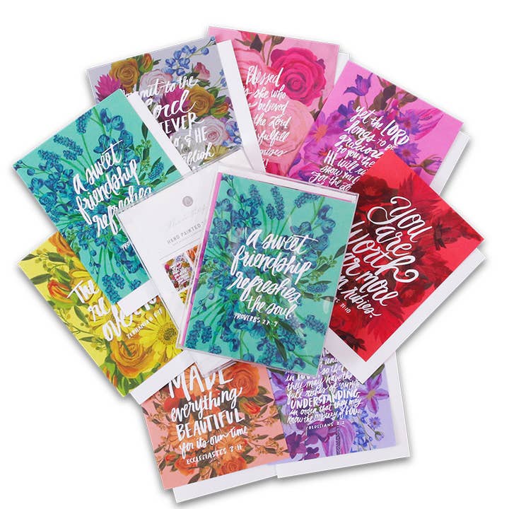 Thimblepress - Wholesale Stationery/Notecard Set - Box Set of 8 Bible Verse Greeting Cards