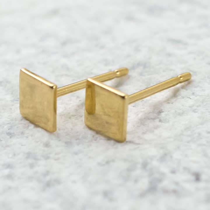 Orecchini a perno quadrati - oro per la vendita all'ingrosso da parte di TSH Jewelry
