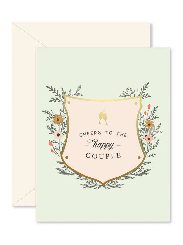 Cheers to the Happy Couple trouwwenskaart voor wholesale door Ginger P. Designs