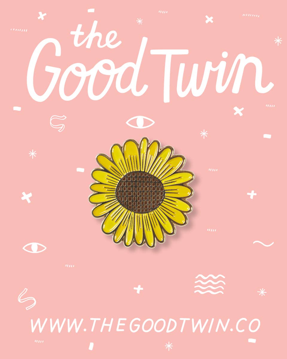 The Good Twin - Wholesale Lapel Pin/Button - Sunflower Pin1