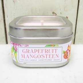 Green Daffodil Bath & Body - Wholesale Jar/Filled Candle - Grapefruit Mangosteen Soy Candle in Large Tin