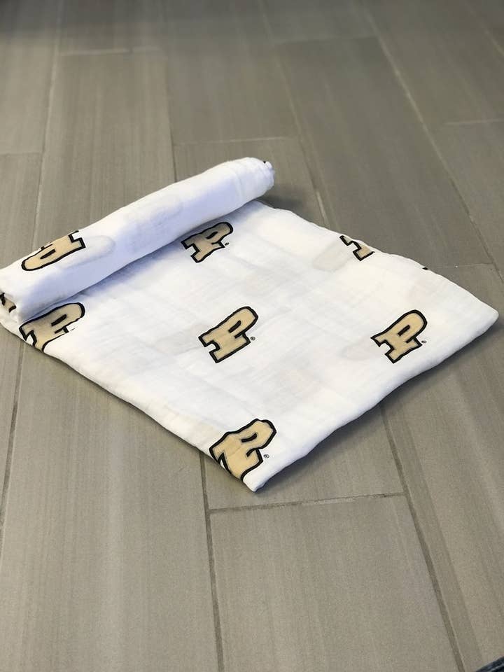 Three Little Anchors - Wholesale Swaddle - Baby - Purdue University Muslin Swaddle Blanket