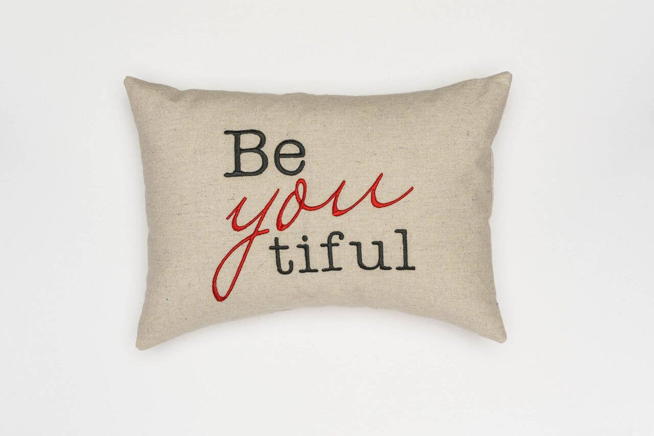 Southern Charm Textiles - Wholesale Throw/Decorative Pillow - Embroidered 100% cotton BeYOUtiful throw pillow0