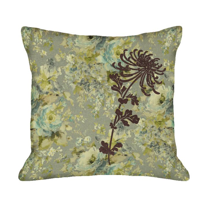 18" x 18" Light Floral Flocked Mum Pillow for wholesale by IGE
