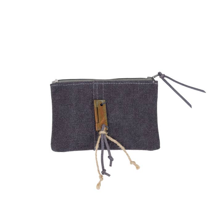 Leah - Grey Change/Card Purse for wholesale by ReLoved by Honey and Me featuring Simply Saguaro