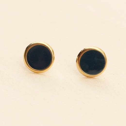 Navy Dot Studs for wholesale by Diament Jewelry