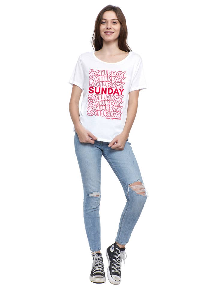 Come Again Blanc T-shirt à manches courtes pour la vente par Social Sunday