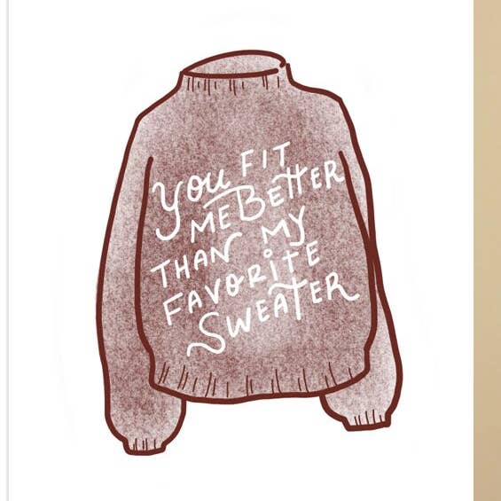 Carte de chandail My Favorite pour la vente par New Moon Paper Goods