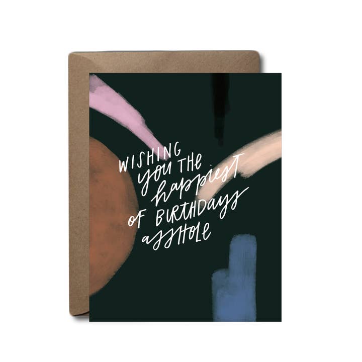 Happy Birthday Asshole Birthday Greeting Card for wholesale by Black Lab Studio