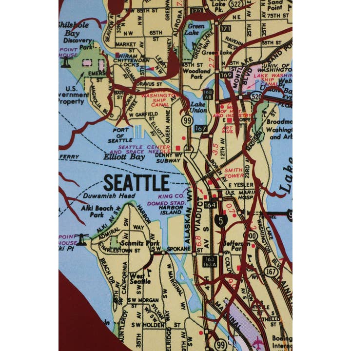 Granny Panty Designs - Wholesale Art Print - Heart Of Seattle Map Art Print7