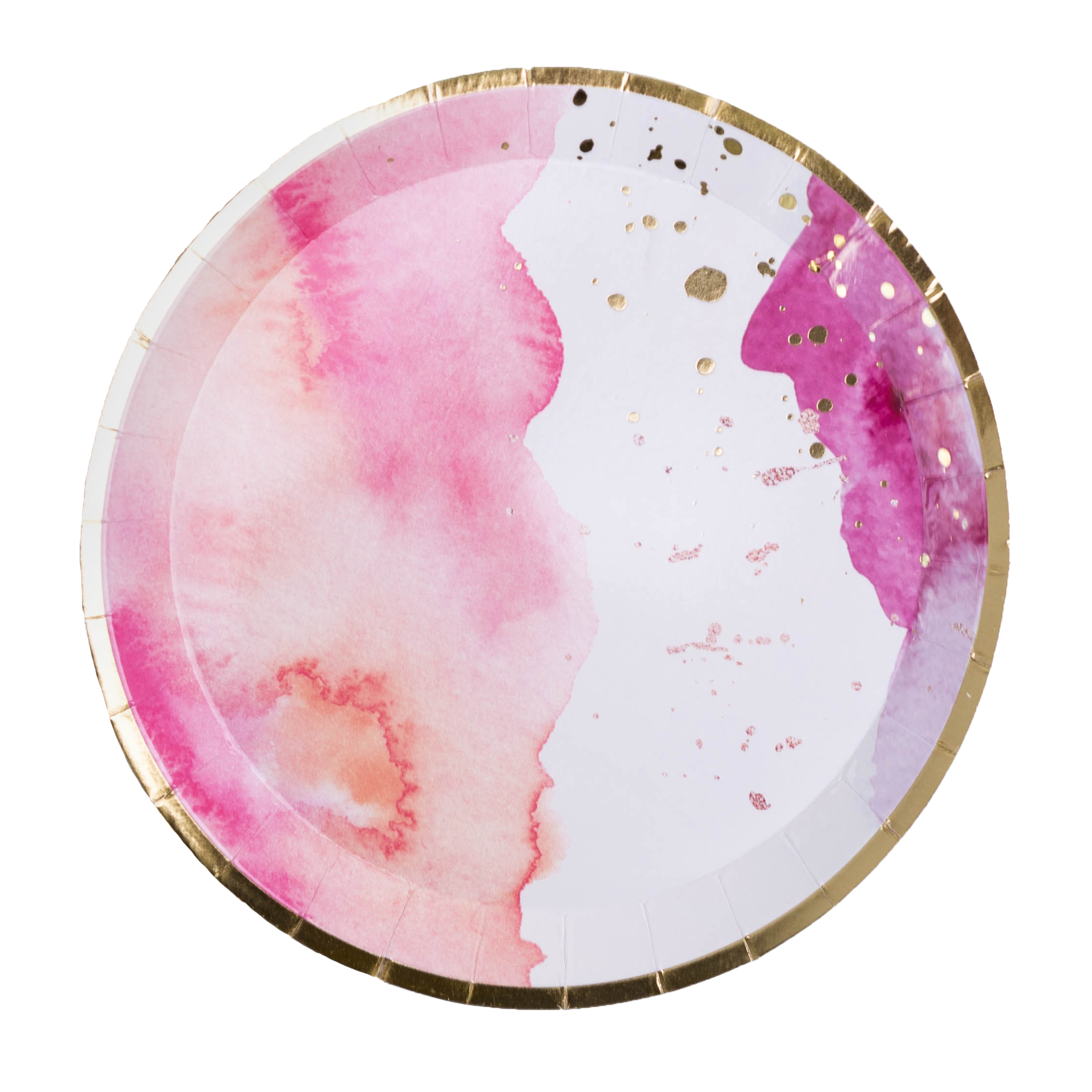 Pale Pink and Navy Colorblock Large Paper Plates pk of 8