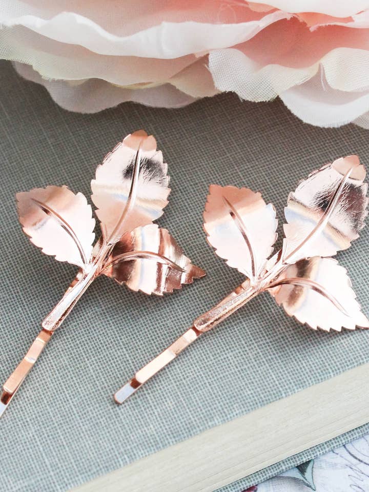 Rose Gold Branch Bobby Pins for wholesale by A Pocket of Posies