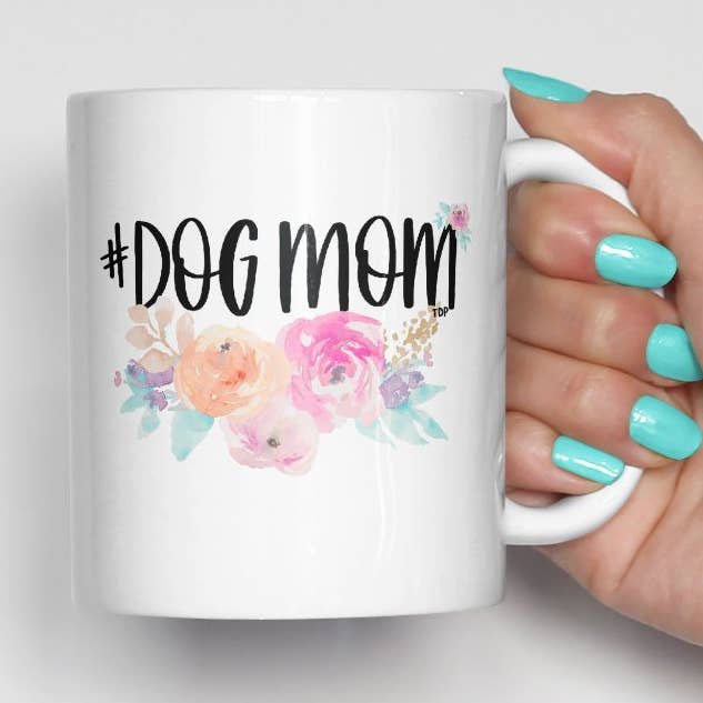 Pastel Floral #DogMom Mug à café 15oz pour la vente par The Dapper Paw