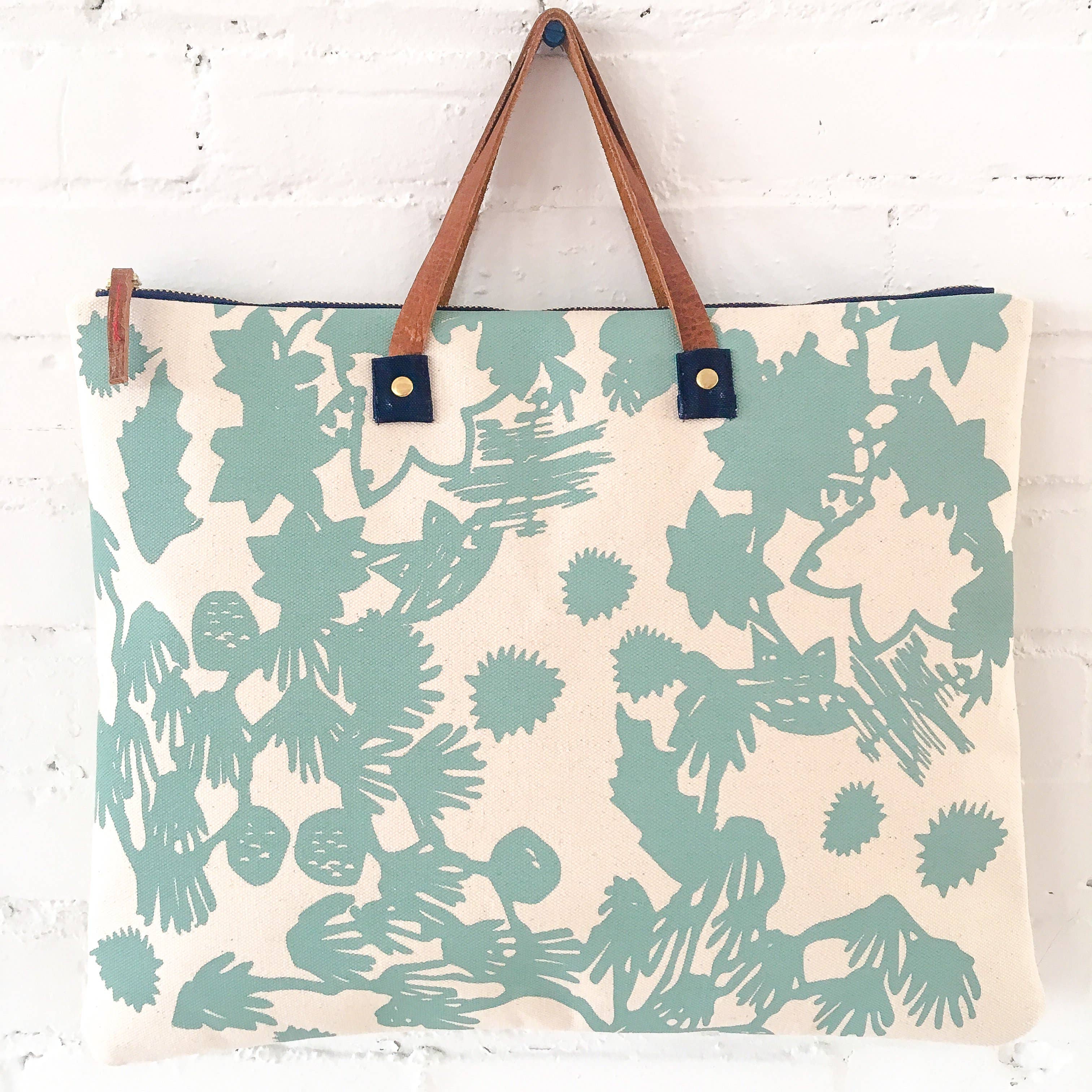 Erin Flett - Wholesale Tote Bag - Women's - Robins Egg Blue Deep Woods Folder Bag1