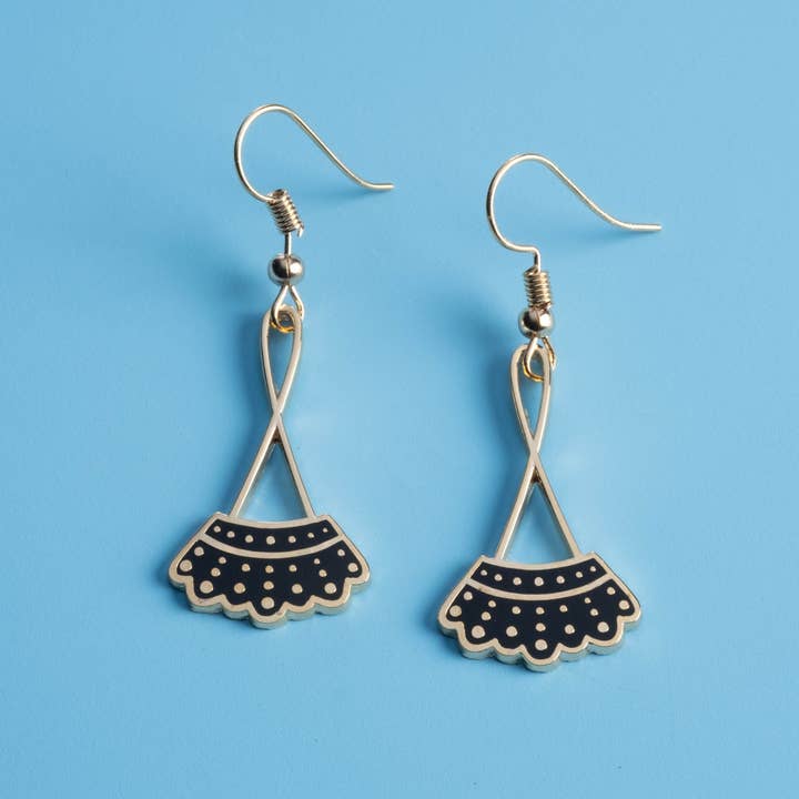 Dissent Pins - Wholesale Dangle Earrings - Dissent Collar Drop Earrings - 24k Gold Plated