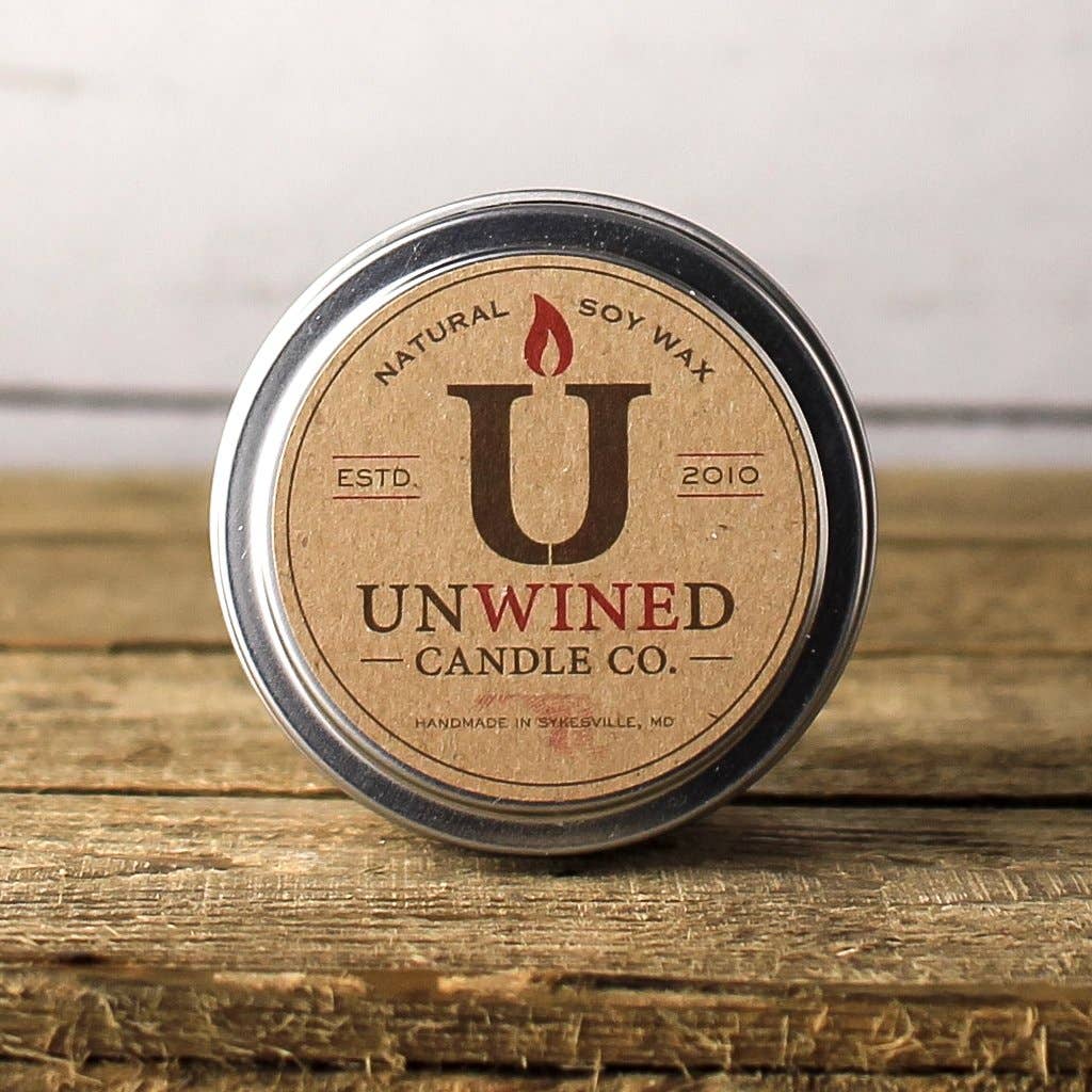 Unwined Candles - Wholesale Travel Candles - Lavender Vanilla Travel Tin - 6oz.1