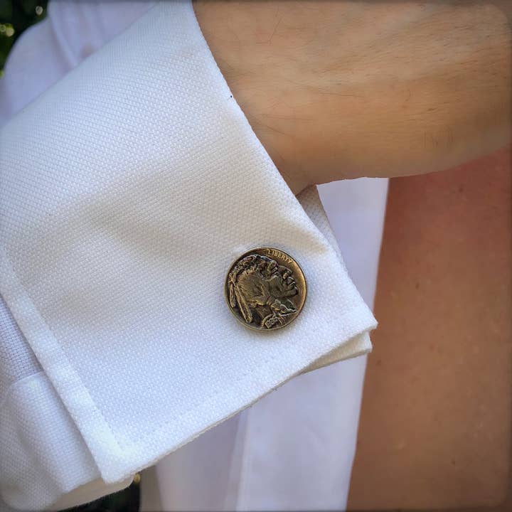 ASTALI – wholesale Cufflinks – Buffalo Nickel Cuff Links, Indian Head Nickel Coin Cufflinks8